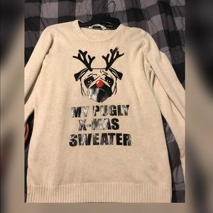 H&M Boys “MY PUGLY XMAS SWEATER” sz 14+
